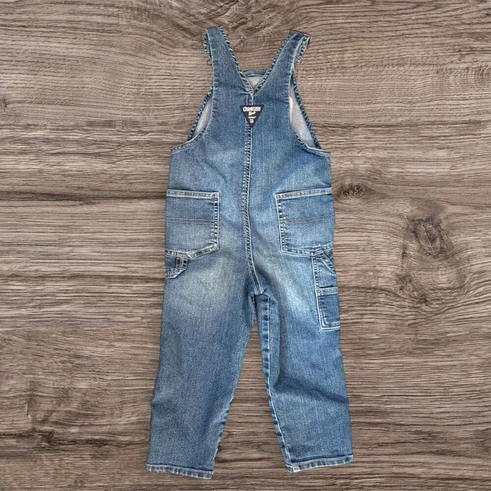 OshKosh B’gosh Denim Co. Logo Overalls Jeans Toddler 4T